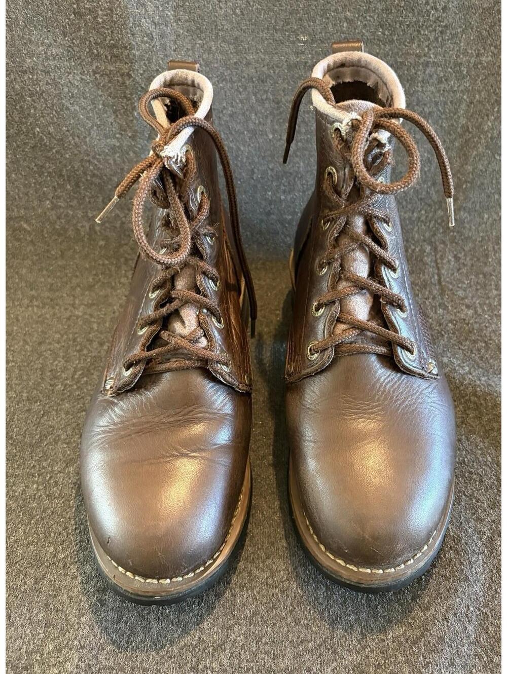 Vtg Skechers Block Heel Brown Cascade Logger Work Boots Leather Womens 9.5 90s